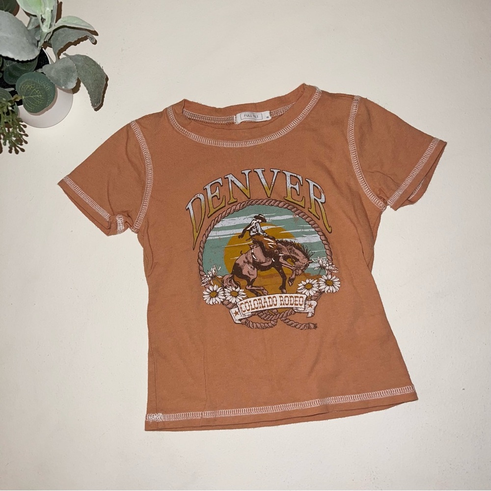 FULL TILT Denver Contrast Stitch Girls Tee